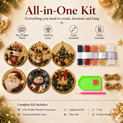 🔥Only $9.99 Last Day Promotion!🎄Christmas DIY Diamond Painting Ornaments Kit (6 PCS)🎅