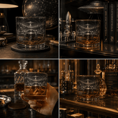🛸 UFO Encounter Whiskey Glass — A Drink Beyond This World