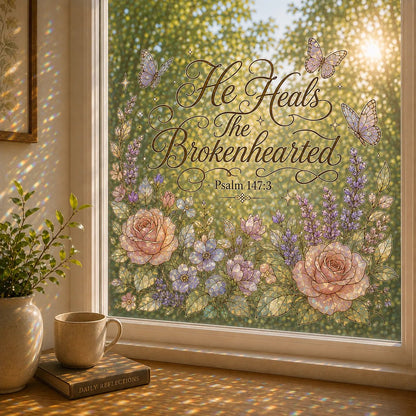 ✝️ Scripture Window Sticker | 28×22in Faith-Inspired Window Art With Peaceful Bible Scenes For Home Decor, Prayer Corners & Christian Gifts 🌄