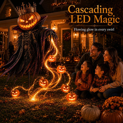 Pumpkin King Solar Halloween Yard Decor with Flowing LED Effect