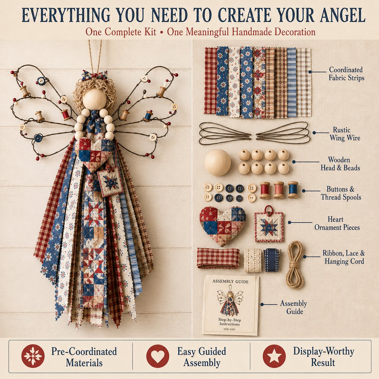 ⏳ Last Day 49% OFF – 🪽 Beginner-Friendly DIY Layered Fabric Angel Hanging Kit | Complete Kit with All Tools & Step-by-Step Guide Included 💕