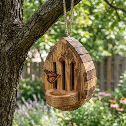 🦋Handmade Garden Butterfly House with Feeder Station