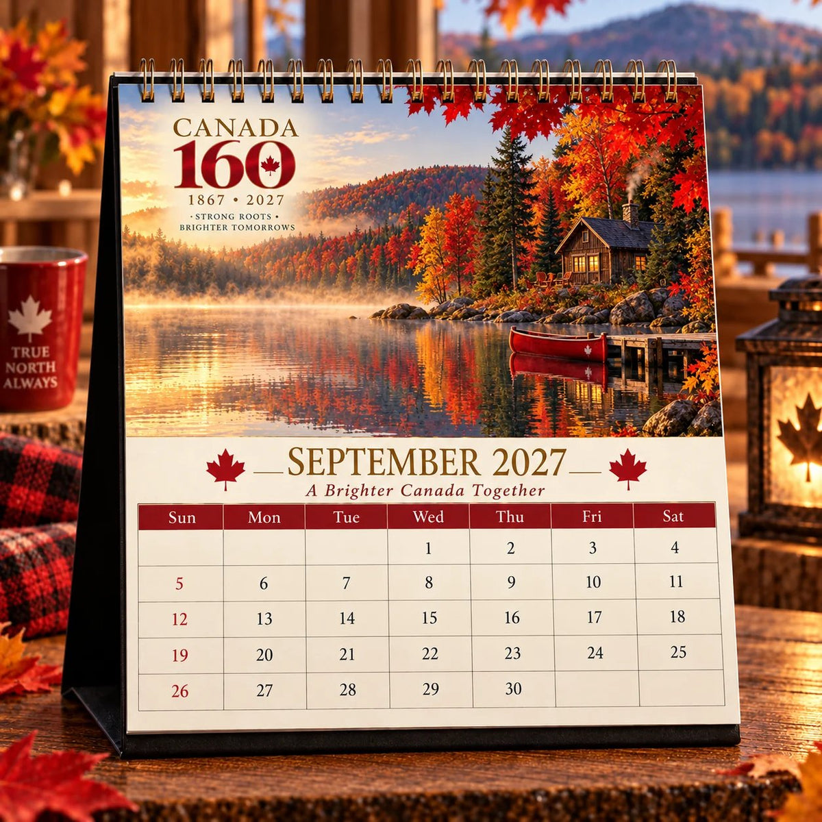🍁Canada 160th Anniversary 2027 Desktop Calendar — A Year Across the True North📅
