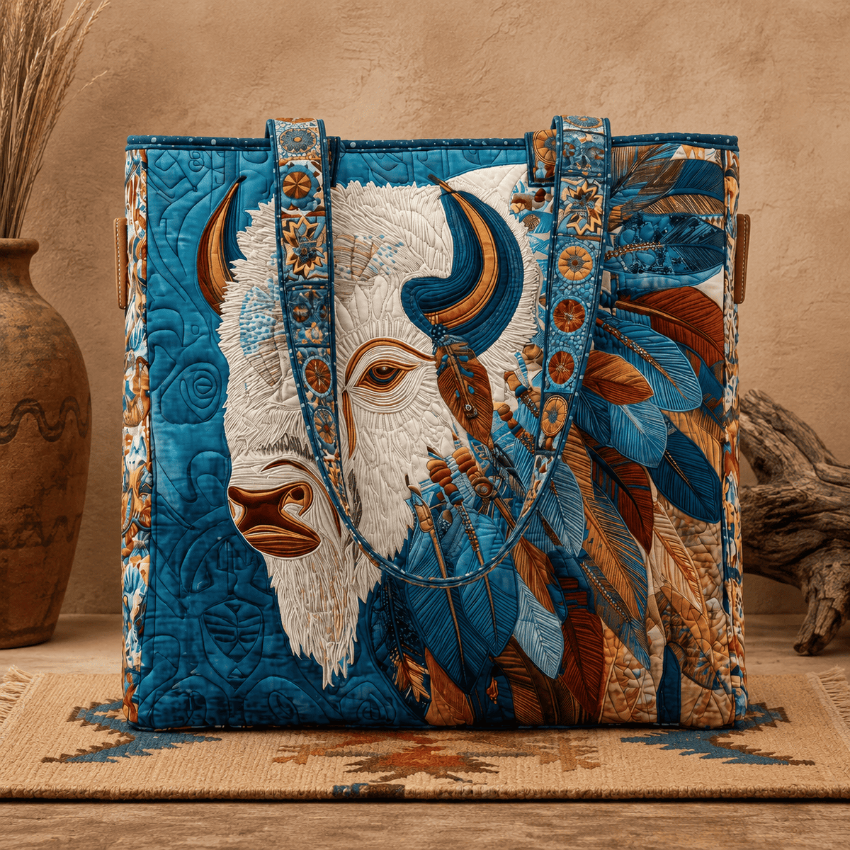 Western Motif Quilted Tote Bag – 5 Artistic Designs