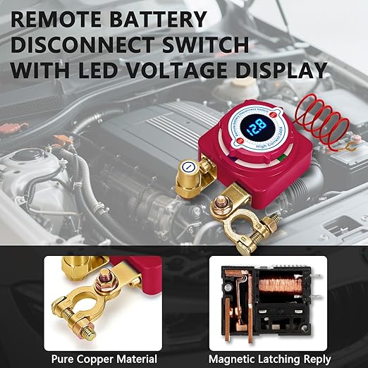🔥HOT SALE 49% OFF🚗12V/24V Remote Battery Disconnect Switch – 240A Heavy-Duty Kill Switch with LED Voltage Display for Car, Truck & RV✨