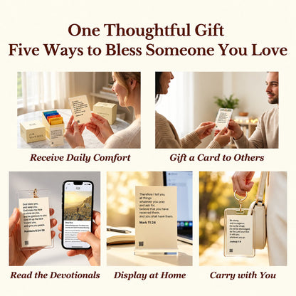 ✝️🙏 828 Verse Box Read Me When You Need Comfort – 108 Bible Verse Cards With 108 Complete Devotionals & Prayers, Thoughtful Christian Gift Set 🎁