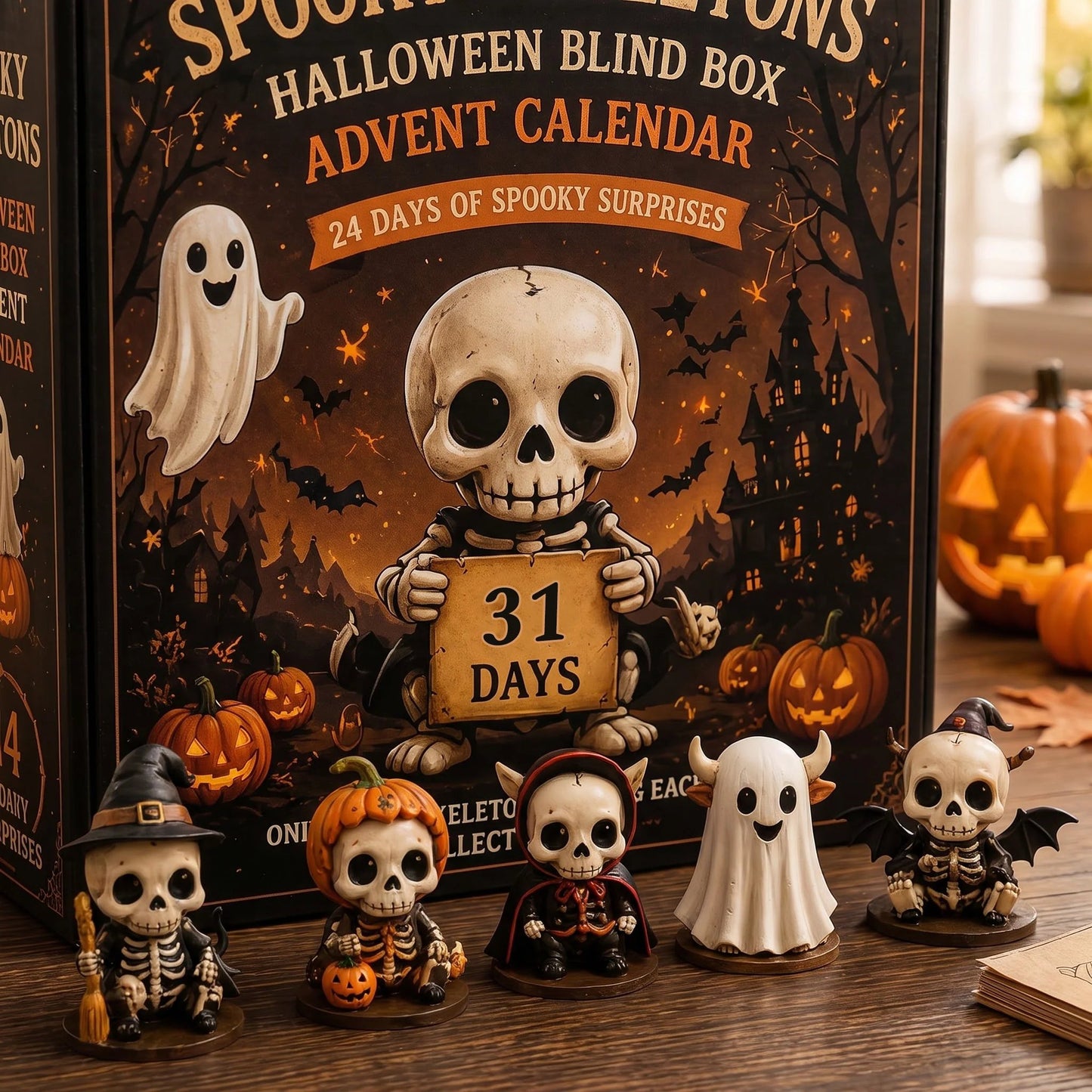 💀 2026 Halloween Cute Skeletons Halloween Advent Calendar