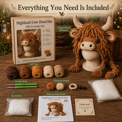 🔥 LAST DAY 49% OFF – 🐾✨ Animal Hood Hat DIY Crochet Kit | Premium Soft Yarn Materials with Step-by-Step Guide DIY Handmade Wearable Animal Character Hood 🧶🎭✨