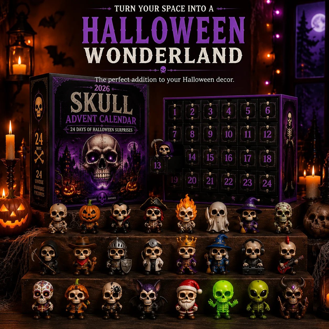 2026 Skull Halloween Advent Calendar – 24 Collectible Characters