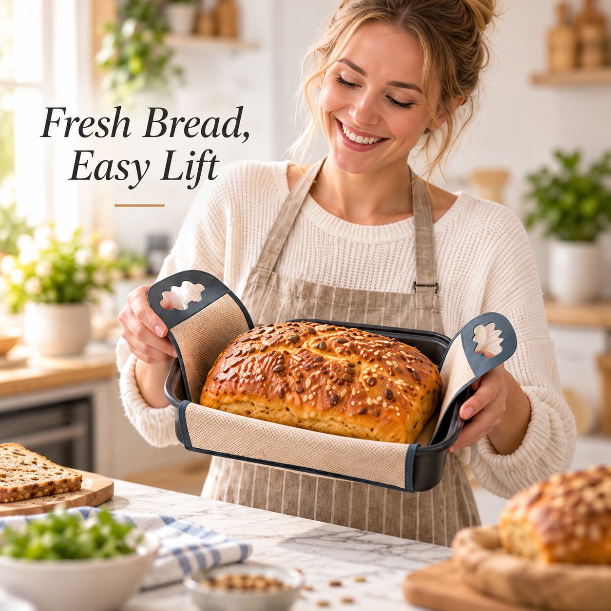 🍞 Premium Food-Grade Silicone Bread Loaf Pan Liners | Easy Lift & Mess-Free Sourdough Baking 💛