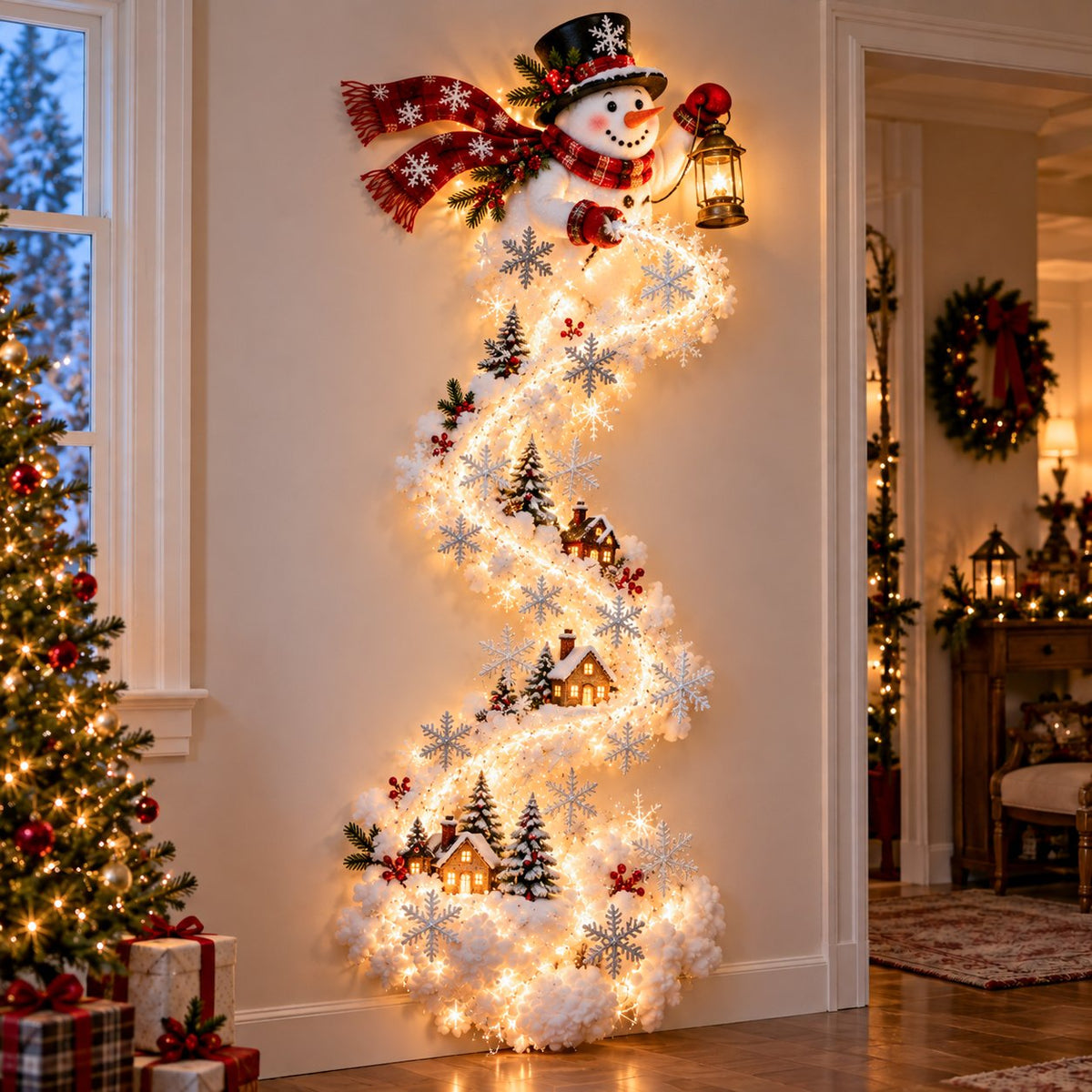 Christmas wall light festive display