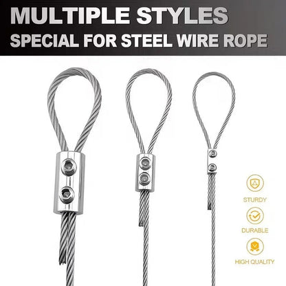 10Pcs Stainless Steel Wire Rope Clamps