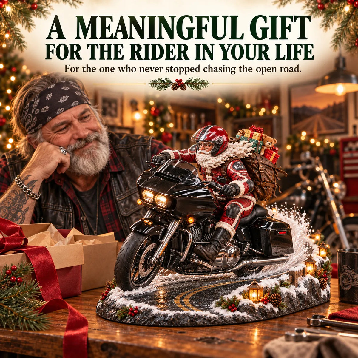 🏍️🎅 Santa’s Ride Home – Christmas Motorcycle Keepsake Collection💨