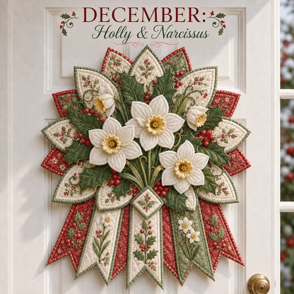 🌸 Beginner-Friendly 12-Month Birth Flower 3D Quilted Wall Hanging Sewing Kit Collection | Complete Kit with Coordinated Fabrics, Sewing Materials & Step-by-Step Guide Included 💕