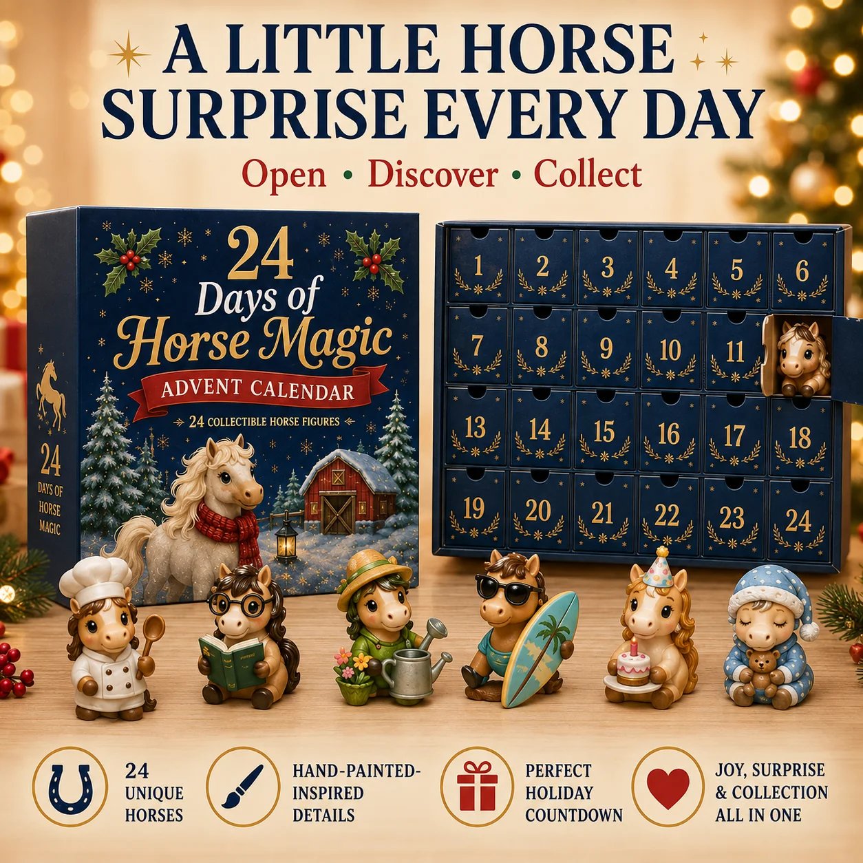 ⏰Limited Stock 50% OFF - 🎄 🐴2026 Horse Advent Calendar – 24 Days of Horse Magic