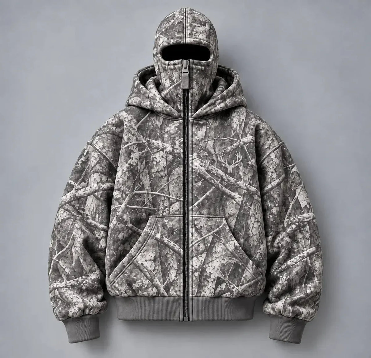 🦌 HunterZip Hunting Hoodie – Built-In Face Mask for Cold-Weather Adventures