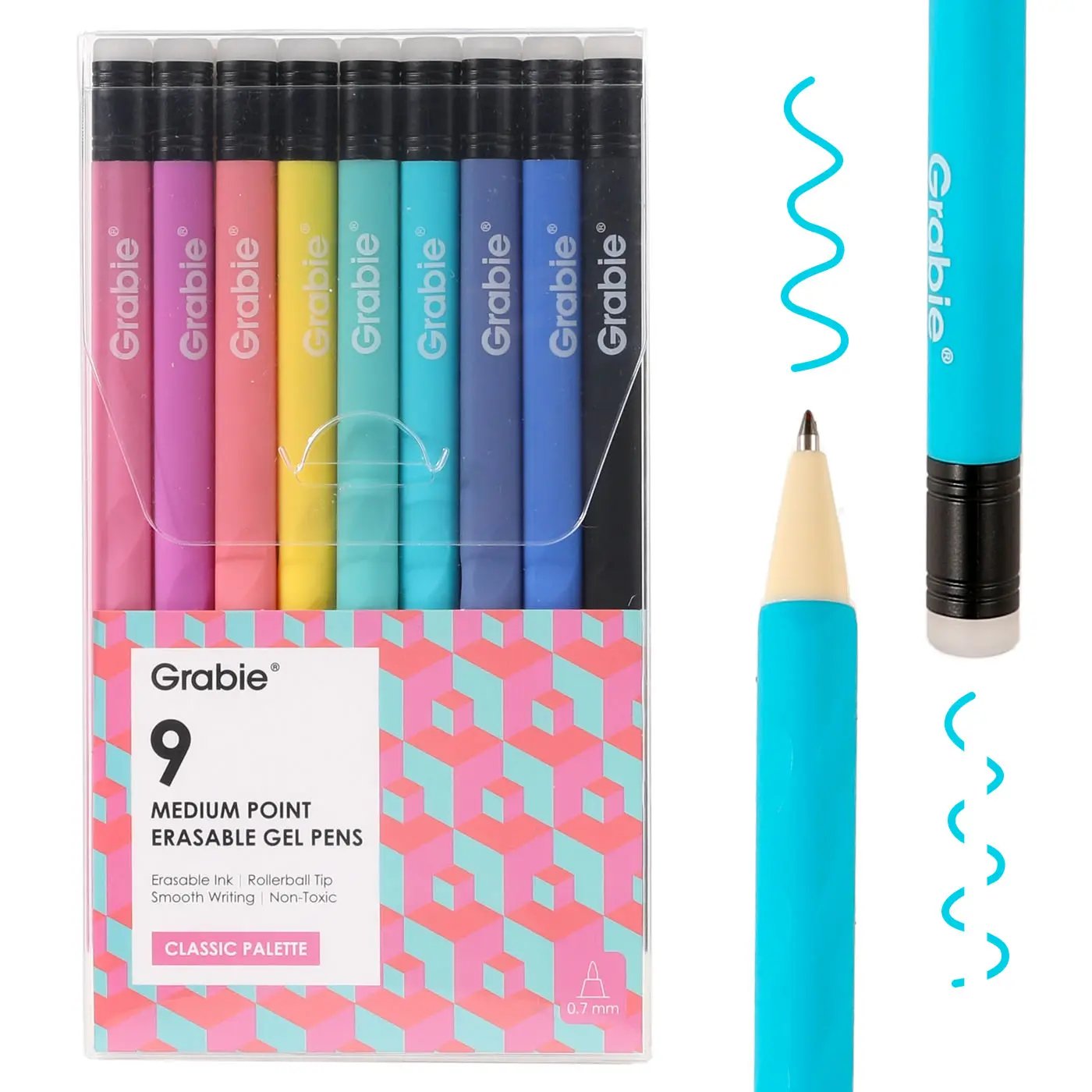🌈 Grabie 36 Colors Erasable Gel Pens – 0.6mm Smooth Writing Rainbow Ink Pens with Heat-Stable Formula for Journaling, Notes & Creative Coloring
