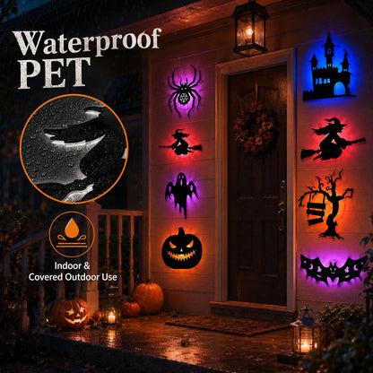👻 Spooky LED Wall Light Stickers – Battery Powered Halloween Decorations Without Drilling