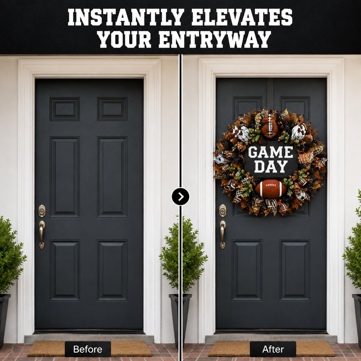 🏈 Handmade Style Football Wreath – Add Game Day Energy To Your Home