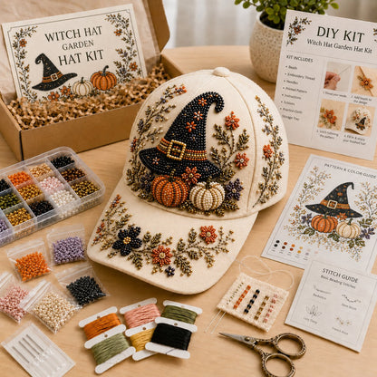 Halloween Beaded Embroidery Hat DIY Kit