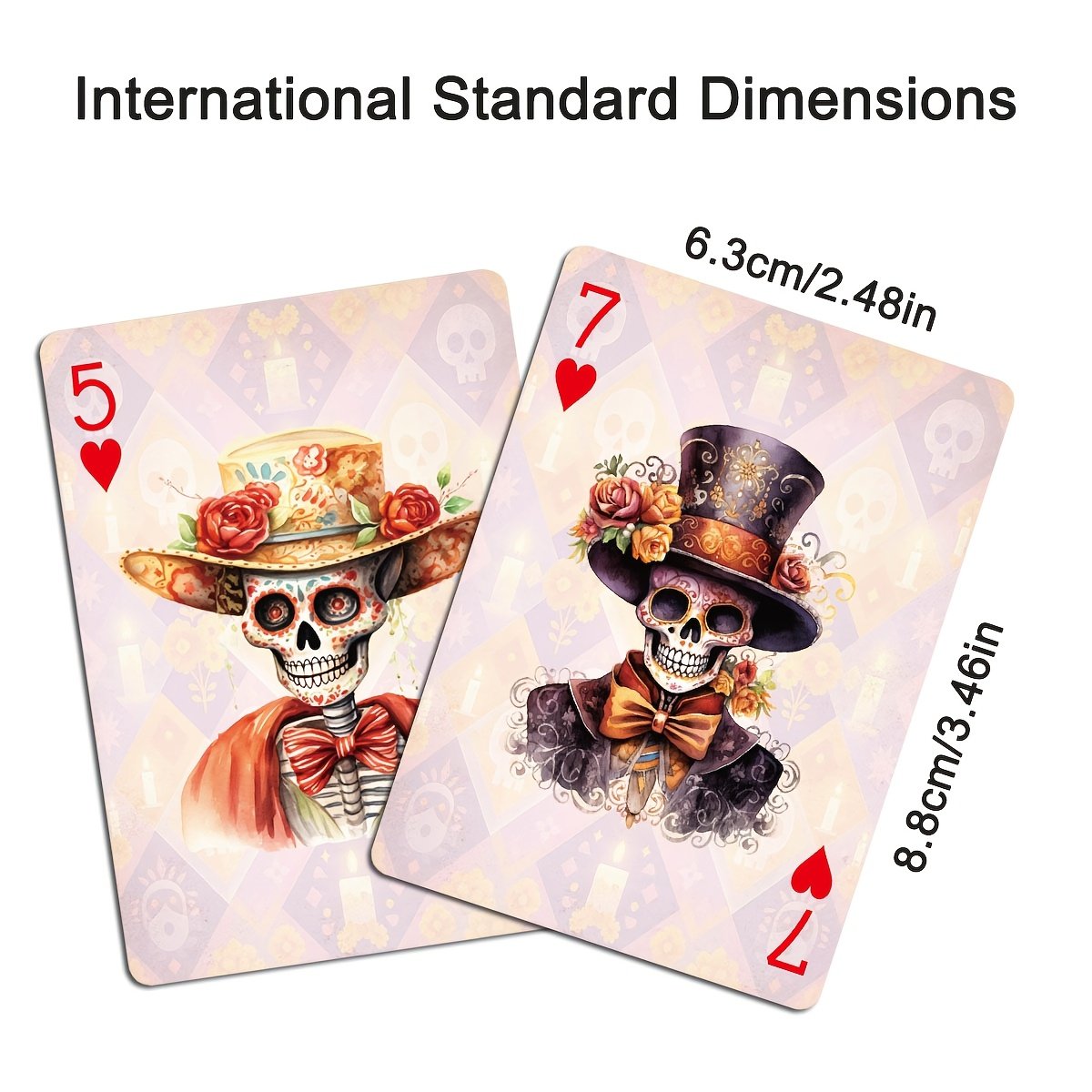 💀 Día de los Muertos Playing Cards – 54 Unique Skull Art Designs, Premium Blue Core Poker Deck