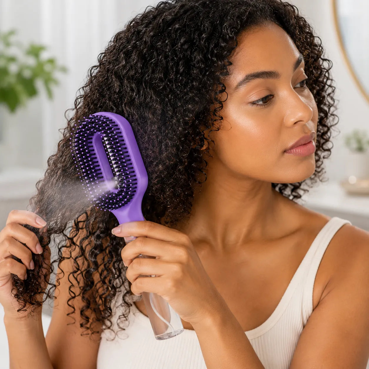 ✨ 2-in-1 Mist Hairbrush | Instant Detangle & Anti-Frizz