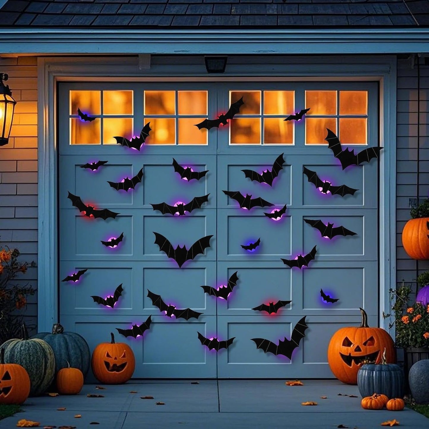 🦇 3D Flashing LED Bat Wall Stickers Set 🎃