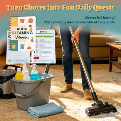 🧠2026 ADHD Cleaning Planner📕Turn Chaos into Calm, One Tiny Step at a Time