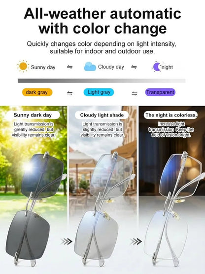 🔥🎁[Co-Created by Designers]Gypsophila Smart Zoom and Color-Changing Reading Glasses