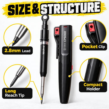 ✏️ Reusable Construction Pencil with FREE 10-Piece Lead Refill Case