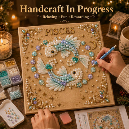 💫 Beginner-Friendly Zodiac Pearl Art DIY Kit  | Complete Craft Kit Included 💕