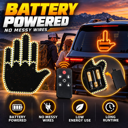 🖕 Wireless Car LED Gesture Light – Express Yourself on the Road Instantly!