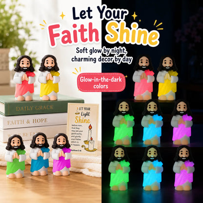 ✝️ Glow-in-the-Dark Little Jesus Mini Figure Collection | Colorful Faith-Inspired Keepsakes with Message Cards for Gifting, Sharing & Everyday Encouragement ✨