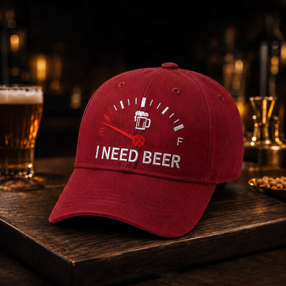 🔥LAST DAY 50% OFF - 🍺 I NEED BEER Embroidered Baseball Cap – Unisex Memorial Hat🧢