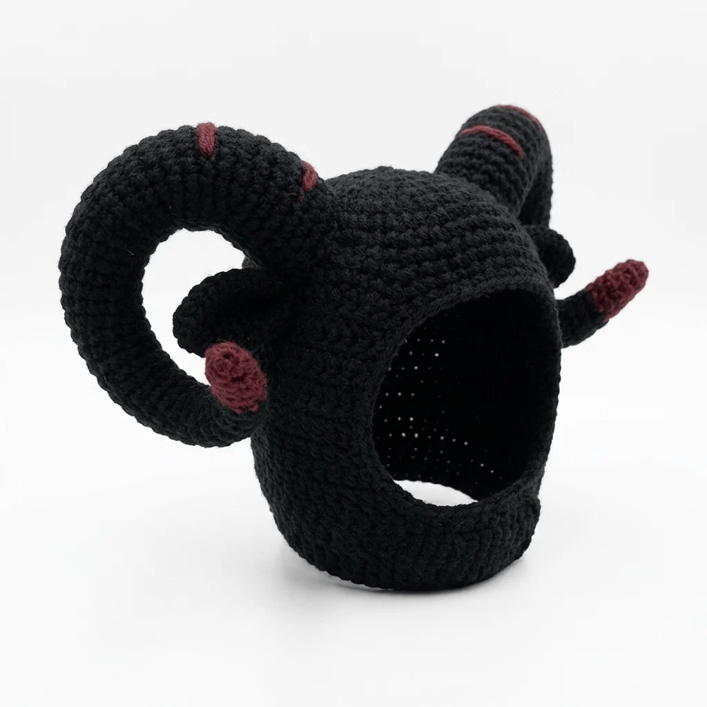 🖤🐾Handmade Gothic Crochet Cat Hat