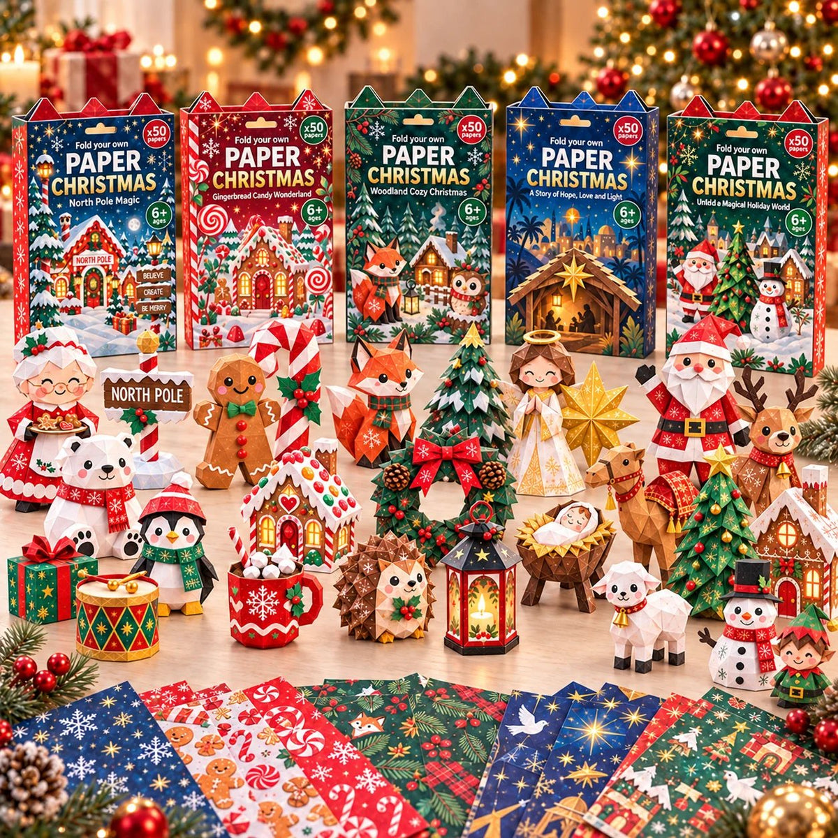 🧘Relaxing & Beginner-Friendly- 3D DIY Paper Christmas(💕Step-by-Step Guide Included)