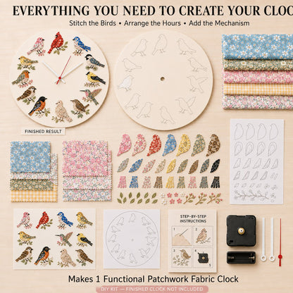 ⏳ Last Day 49% OFF – 🕒 Beginner-Friendly DIY Patchwork Fabric Clock Kit – 12-Themed Appliqué Wall Clock | Complete Kit with Coordinated Fabrics, Clock Mechanism & Step-by-Step Guide Included 💕