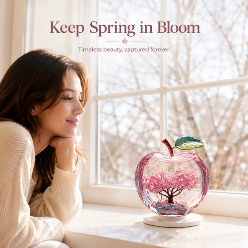 Preserved Cherry Blossom Apple Ornament Eternal Spring Floral Decor For Home Desktop Display
