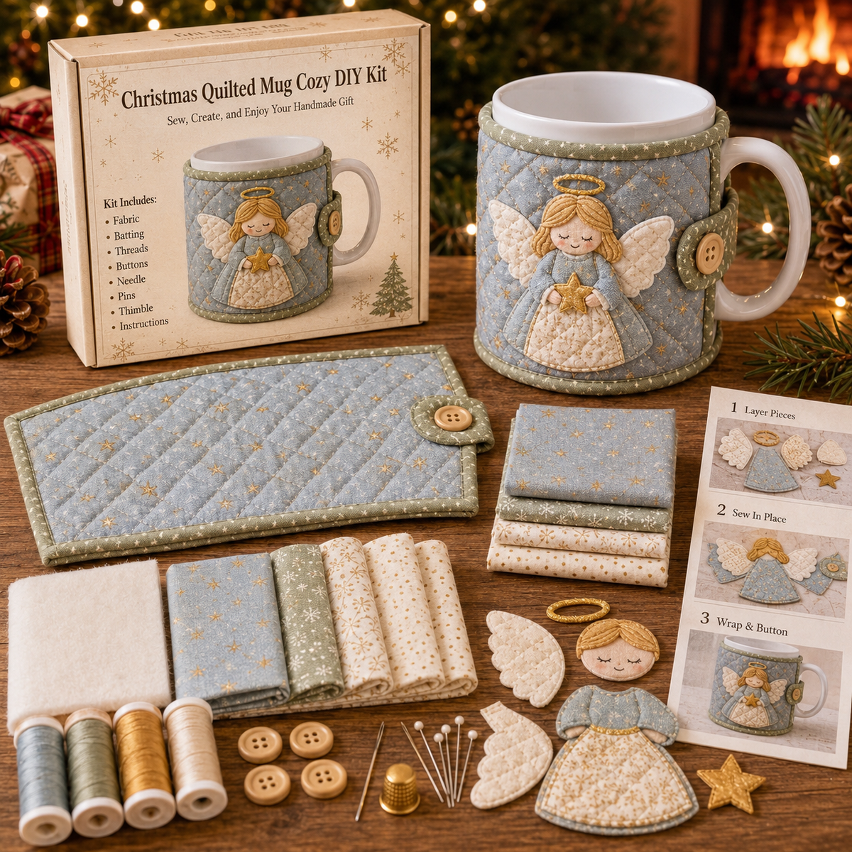 🔥Last Day BUY 3 GET 1 FREE🎄 Christmas Mug Cozy Sewing Kit
