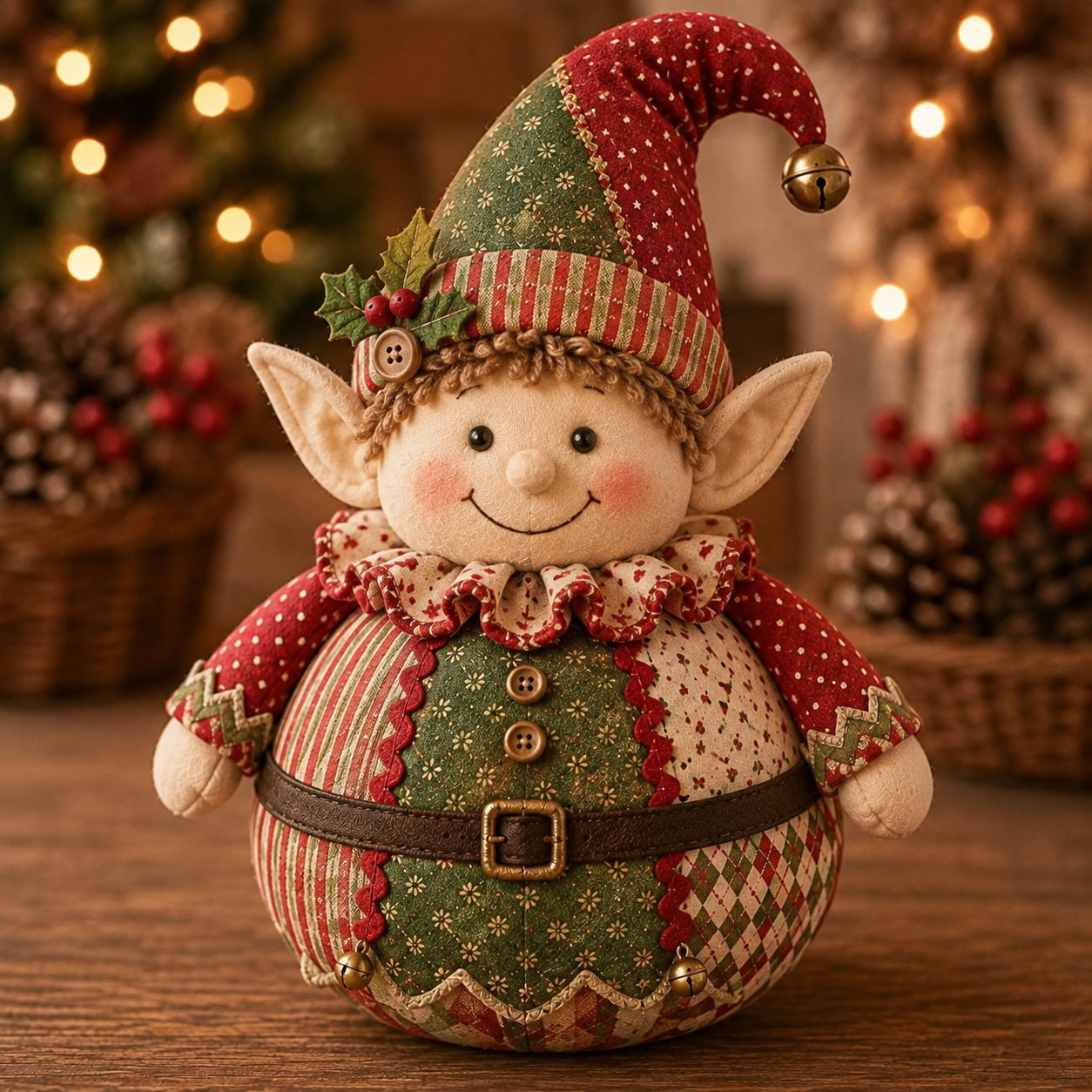🎄 Christmas Fabric Doll DIY Kit