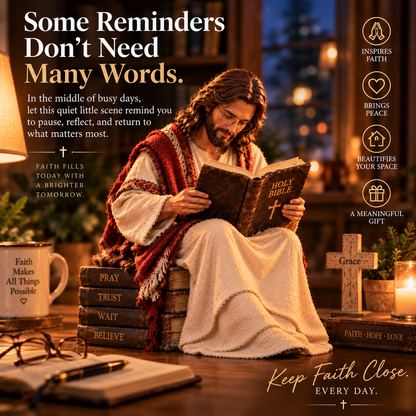 Jesus Reading the Bible — A Quiet Reminder of Faith & Peace