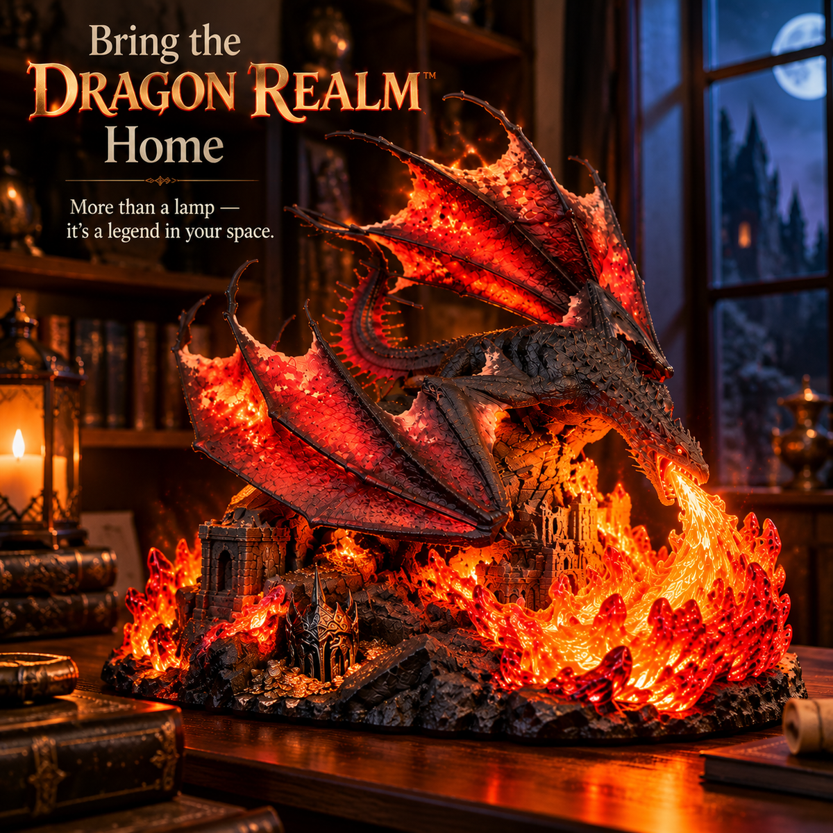 🔥Last Day 49% OFF -🐉 Dragon Realm Guardian™ – Epic Fantasy Dragon Fire Lamp