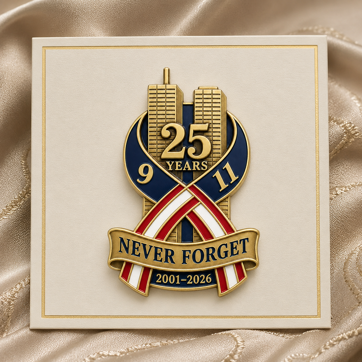 🕯️ 9/11 "New York • Pentagon • Flight 93" 25th Anniversary Remembrance Pin