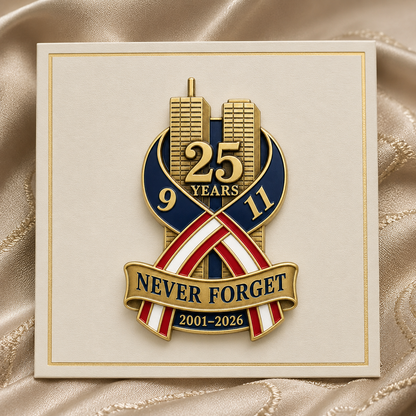 🕯️ 9/11 "New York • Pentagon • Flight 93" 25th Anniversary Remembrance Pin