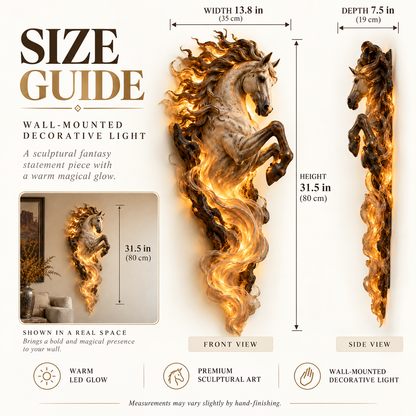 🔥Last Day 49% OFF -🐎 Emberlight Rearing Horse Wall Sculpture | Illuminated 3D Decor