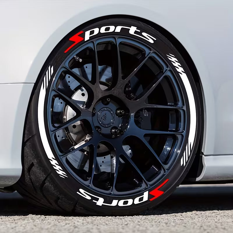 🔥 4PCS 3D Tire Lettering Stickers – Thickened Wheel Sidewall Decals for Cars & Motorcycles