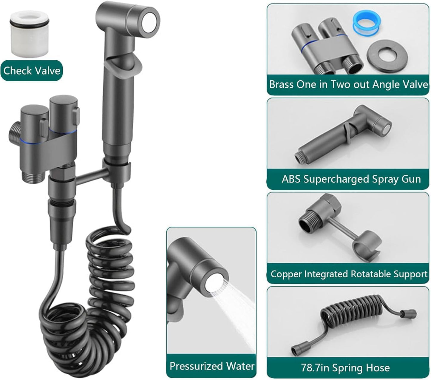 🔥 1-In-2-Handheld Out Dual Control Valve Bidet Sprayer for Toilet