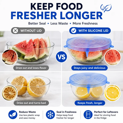 🍃 Silicone Stretch Lids – Ditch Plastic Wrap, Choose a Better Way