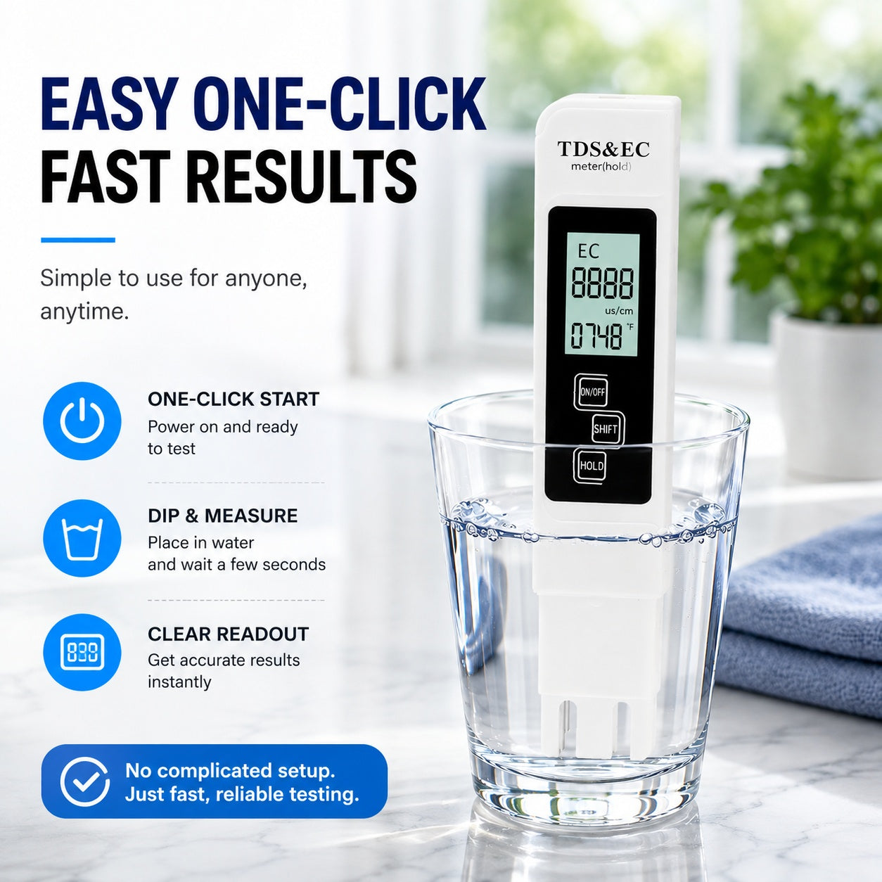 Portable Water Quality Tester – Quick Water Check for Home & Travel