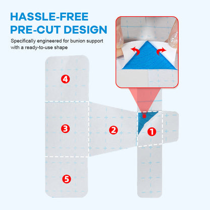 Pre-Cut Bunion Relief Kinesiology Tape 💪Ready-to-Use Corrector Strips